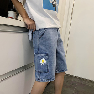 2023夏季宽松港风邹菊牛仔短裤货号DK98P40图片