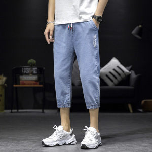 2023夏季印花牛仔七分8分牛仔裤货号K501P50控价68图片