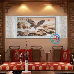 包邮开业礼品特色纯手工蔚县多层套色剪纸客厅装饰画轴大展宏图