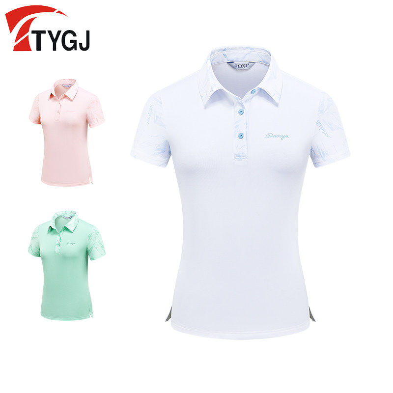 GOL女士POLOT恤衫 短袖夏轻薄透气弹力速干羽毛球运动休闲印花T恤