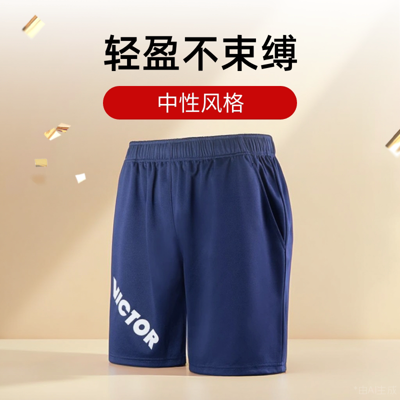 胜利运动短裤透气针织速干多种颜色训练系列四分长度羽毛球服饰