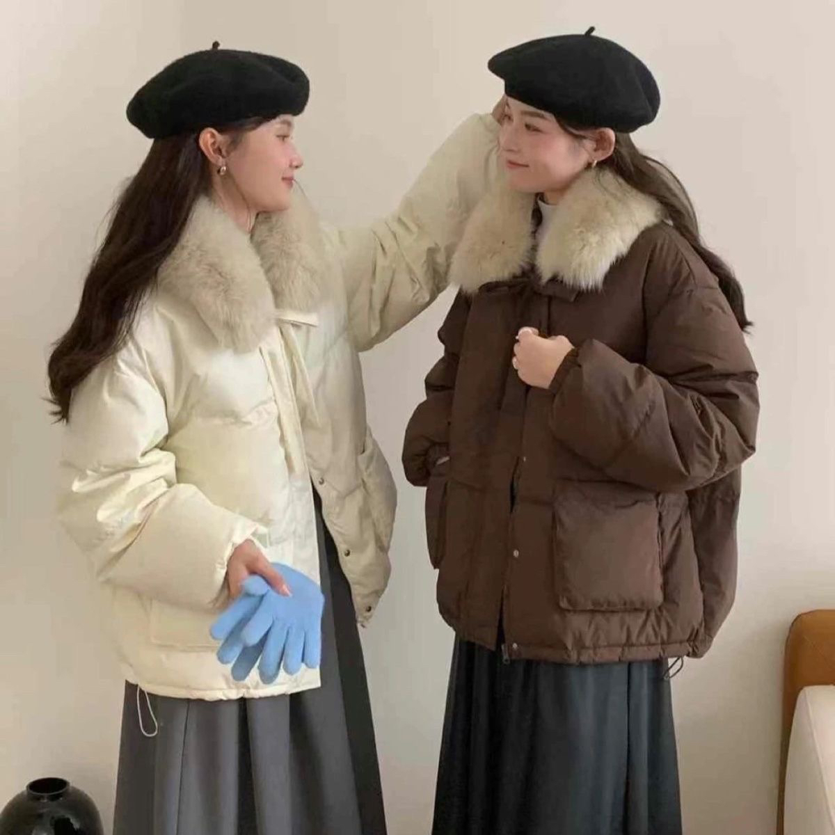 高级大狐狸毛领羽绒服女短款2025冬新款加厚保暖小个子宽松面包服