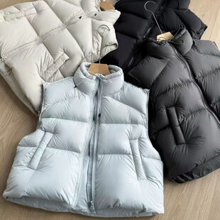 90鸭绒工厂直销高级感羽绒马甲女款秋冬新款爆款休闲气质百搭马夹
