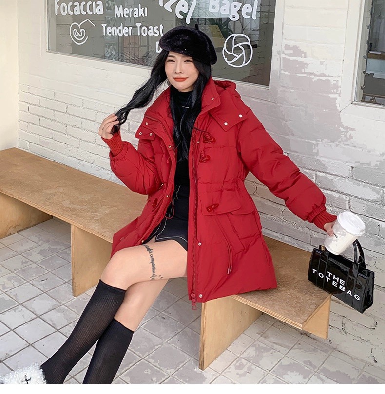 羽绒服女2025冬季新款牛角扣