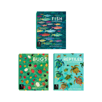 Britta Teckentrup科普书全三册 Reptiles/Fish /Bugs Everywhere 爬行动物/鱼/虫子无处不在 英文原版书儿童科普百科图画书绘本故