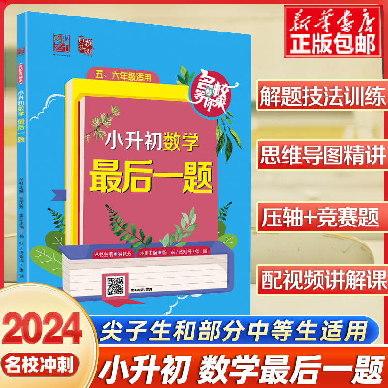 2024小升初数学最后一题压轴题附加题竞赛题小学五六年级上下册升初中解题思维导图小学教辅掌握高效解应用题方法电子工业出版社