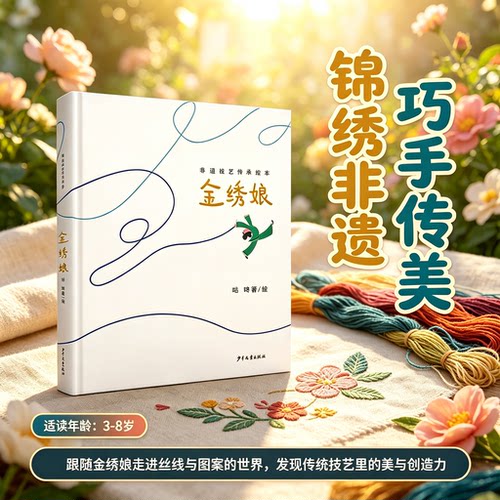 金绣娘 非遗技艺传承精装绘本 咕咚著绘 讲述苏绣匠人故事弘扬传统刺绣文化3-8岁儿童国风美育亲子共读图画书学生传统文化启蒙童书