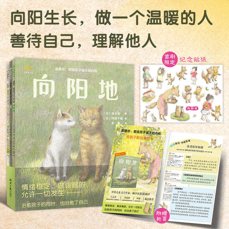 【赠纪念贴纸+折页】向阳地 治愈绘本系列 全3册 温暖你:塑造孩子强大的内核光狐狸兄妹阿绀和阿金6-12岁儿童图画故事暖心系漫画书