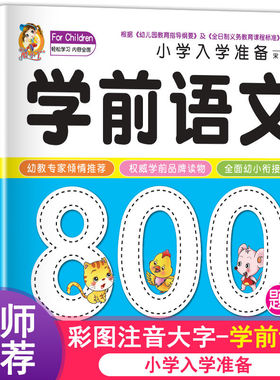 学前语文800题幼小衔接一日一练语文专项训练识字书幼儿园大中班学前班看图说话写话训练一年级练习题入学准备大练习宝宝书本早教