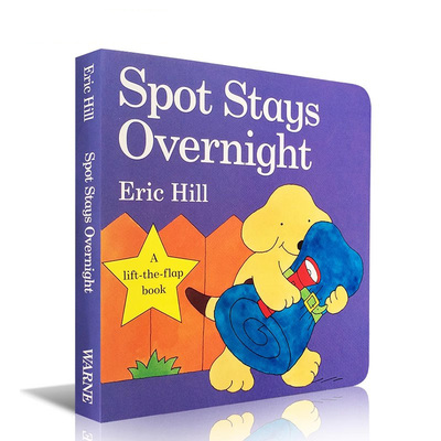 TN Eric Hill: Spot Stays Overnight 小玻过夜 小玻系列 英文原版0-4岁幼儿童纸板书翻翻书躲猫猫游戏书机关操作书籍图画书正版