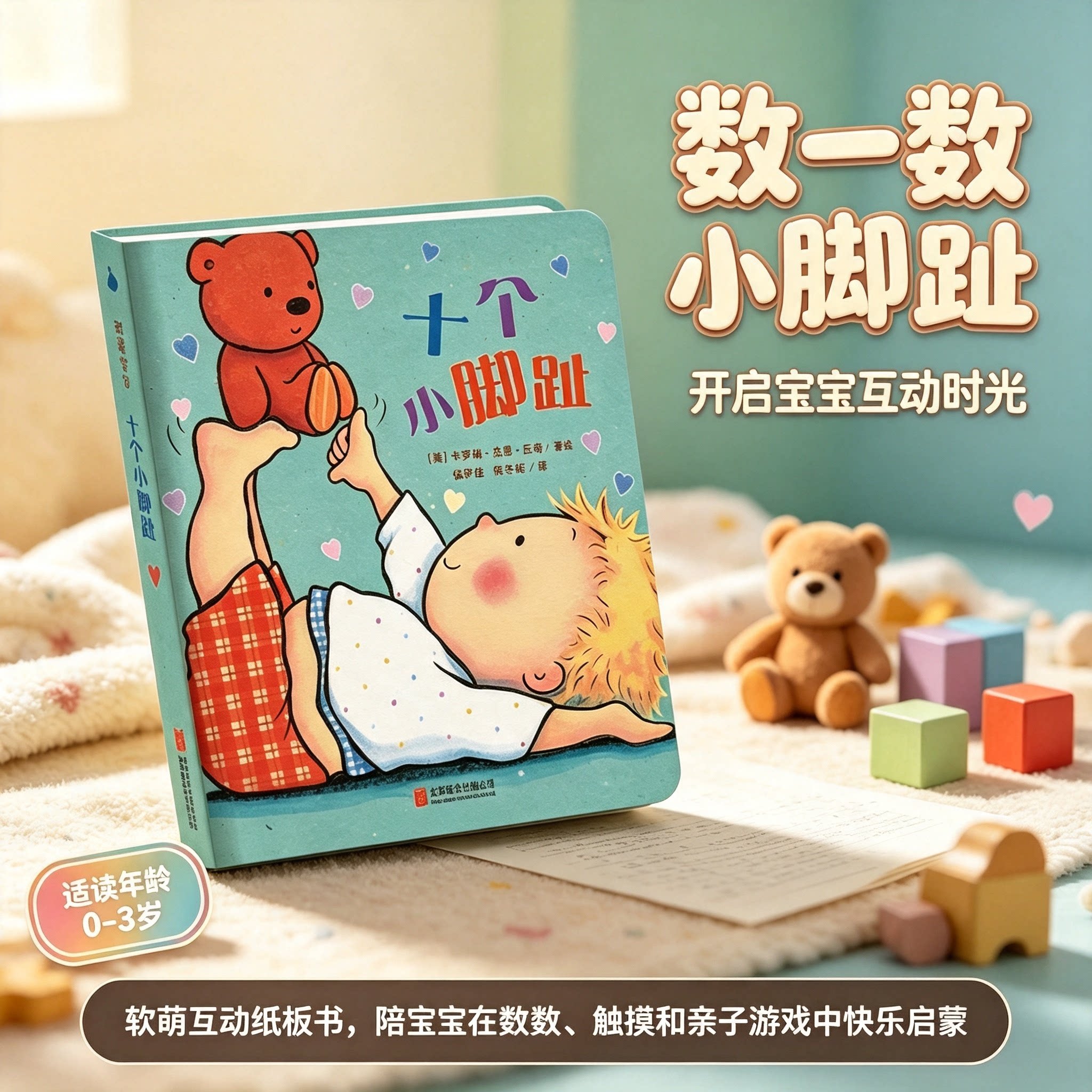 十个小脚趾 我爱宝贝系列儿童故事书睡前故事爱的晚安纸板书本一两岁半幼儿书籍婴儿阅读0到3岁绘本1岁宝宝撕不烂早教书精装引进版