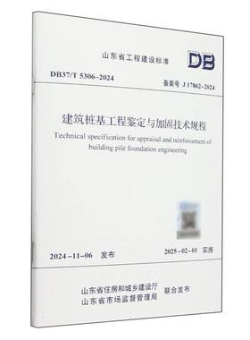 建筑桩基工程鉴定与加固技术规程(DB37\\T5306-2024备案号J17862-2024)/山东省工程建设 博库网