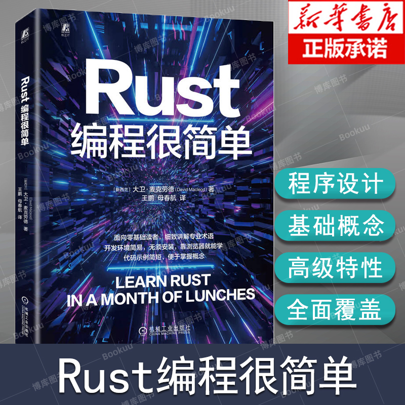 Rust编程很简单 大卫.麦克劳德 程序设计 浮点数 内存 结构体 枚举 变量 所有权 泛型Option Result 集合与错误处理 迭代器和闭包