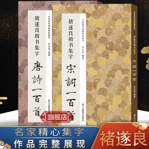 褚遂良楷书集字唐诗+宋词一百首全2册 褚遂良雁塔圣教序阴符经集字古诗词作品集临摹教程 三字经千字文春联集字 毛笔书法楷书