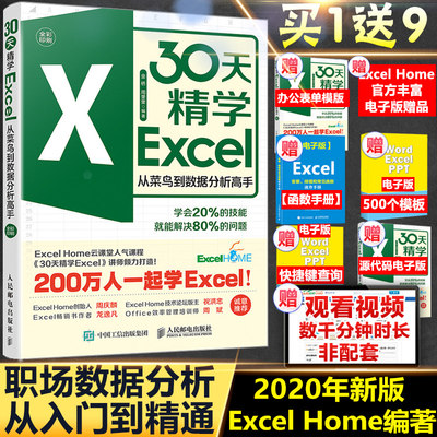 新华正版 30天精学Excel excel从菜鸟到数据分析高手ExcelHome表格制作教程函数公式大全财务从入门到精通透视表应用大全