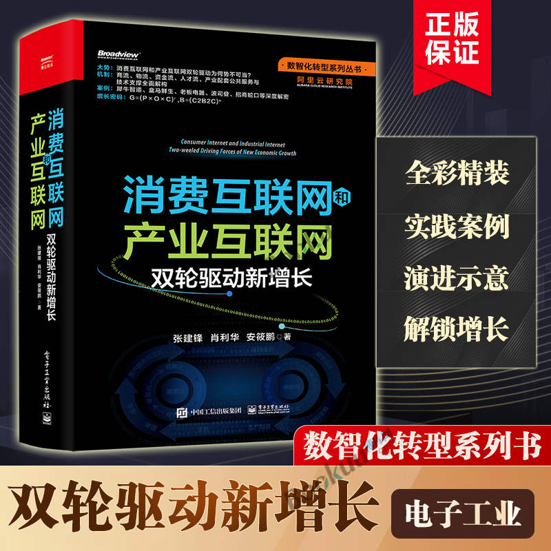 消费互联网和产业互联网：双轮驱动新增长 全彩精装实践案例演进示意图展示解锁增长公式电子商务书籍正版 博库网 书籍/杂志/报纸 电子商务 原图主图