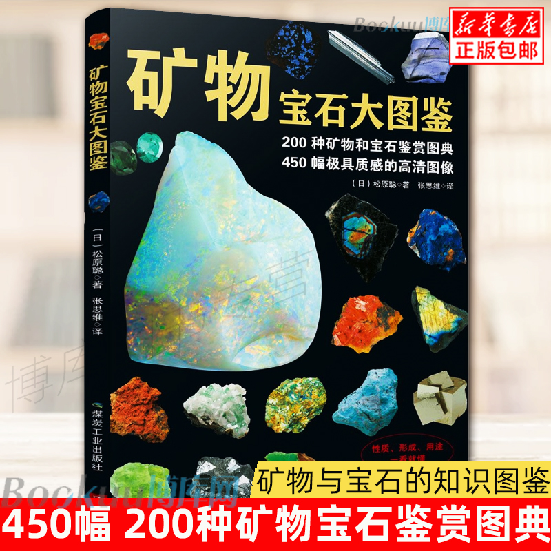 正版 矿物宝石大图鉴 200种矿物宝石鉴赏图典 矿物与宝石的知识和图鉴宝石收藏爱好者的书籍珍稀矿石物图谱实用寻宝图鉴书中缘
