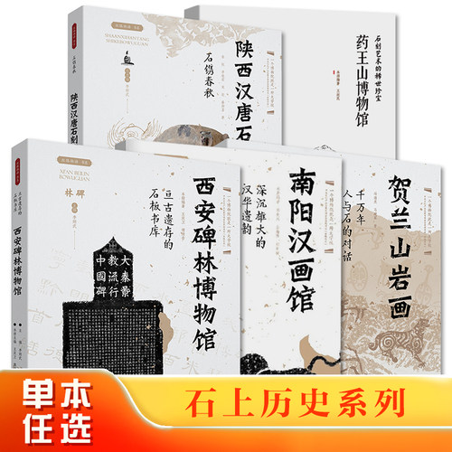 石上历史系列全5册 西安碑林博物馆+南阳汉画馆+陕西汉唐石刻博物馆+贺兰山岩画+药王山博物馆 文物考古书籍 西安出版社正版李炳武