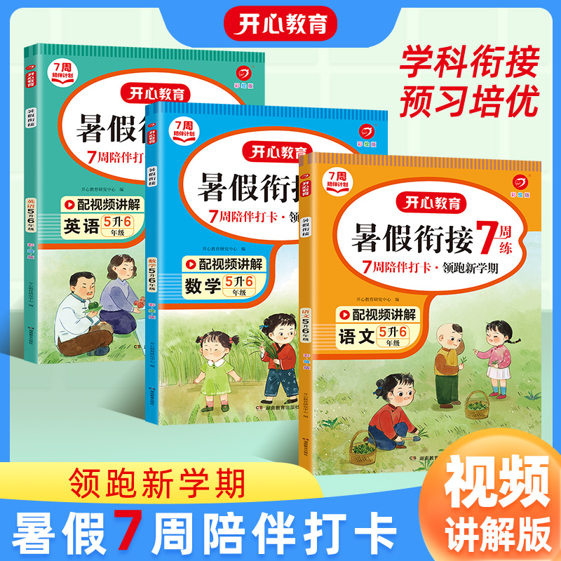 2022新版暑假作业五年级下册语文数学英语人教版 小学生5升6六年级上册暑假衔接同步课本教材练习册题预习复习辅导资料书专项训练 书籍/杂志/报纸 小学教辅 原图主图