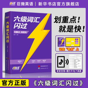 六级词汇闪过 历年真题考试真题试卷2025考研词汇闪过英语一二真相 备考2024.6巨微大学英语四六级高频词单词本专项训练便携乱序版