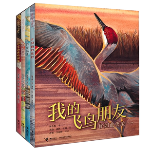 我的飞鸟朋友·你如此勇敢共4册精装硬壳丹顶鹤的旅程+寻找绿孔雀+北京雨燕的新家朱鹮的故乡3-4-5-6-8周岁儿童小学生课外科普读物