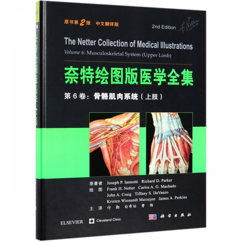 奈特绘图版医学全集 第6卷:骨骼肌肉系统(上肢) 原书第2版 中文翻译版 正版书籍   博库网
