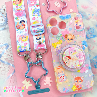 絮小饼only two原创派对梦幻可爱糖果感童趣双层磁吸手机壳全包