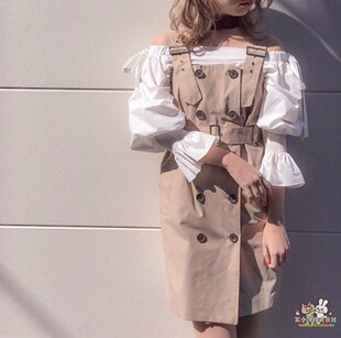 絮小饼日本代购 bubbles蝴蝶结一字领衬衫