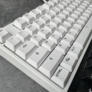 极简风日系muji简约青轴红轴茶黑白色有线办公矮键帽87键机械键盘
