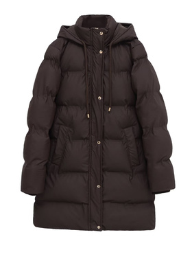 跨境外贸批发欧美女装冬装棉服中长款加厚保暖连帽面包服3046236