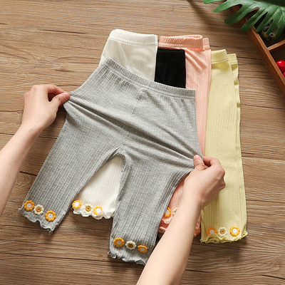 女童七分打底裤夏季薄款儿童弹力裤婴幼儿宝宝中小童透气裤子外穿