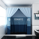 特厚浴罩浴帐冬天家用洗澡保温保暖不冷浴室浴帘防水布帘方形浴照