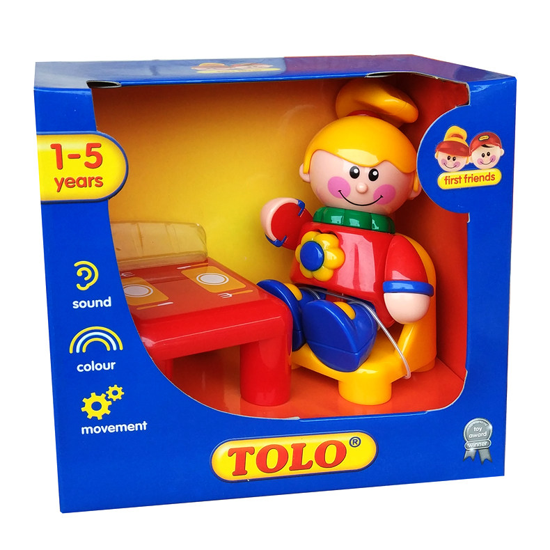 正品tolo多乐玩具俏女孩和桌椅套装婴幼儿玩偶人偶关节可扳动有声