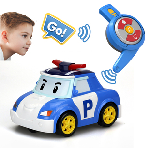正版 银辉POLI珀利警长车语音遥控车声控救援变形小汽车儿童玩具车