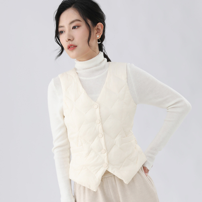 90白鸭绒叠穿羽绒内胆马甲女轻薄