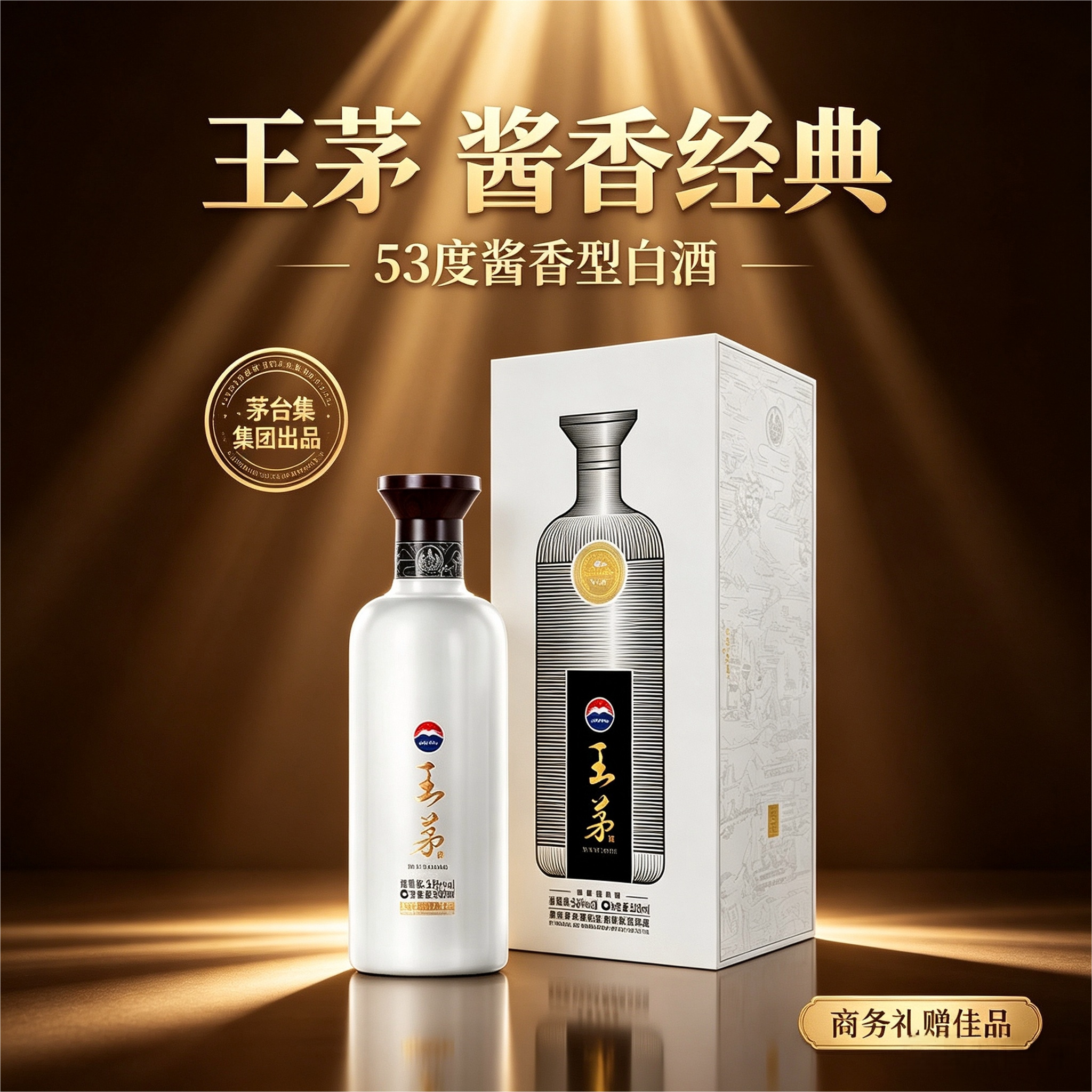 贵州茅台股份王茅酱香型53度高档白酒500ml/瓶官方正品旗舰店