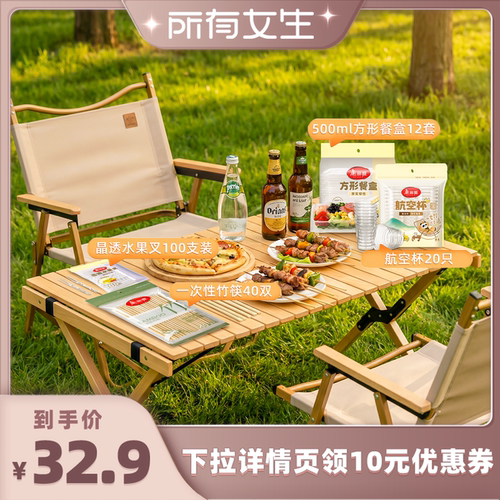 美丽雅一次性户外野餐餐桌套装