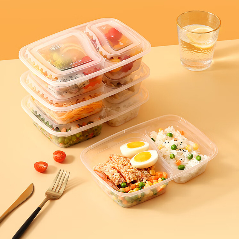 美丽雅一次性餐盒食品打包盒外卖快餐盒野餐露营多格分装便当饭盒