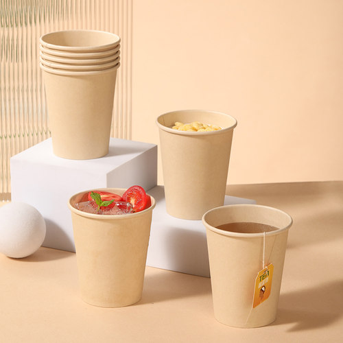 美丽雅一次性杯子加厚家用办公室用不易漏水热饮杯耐高温纸杯