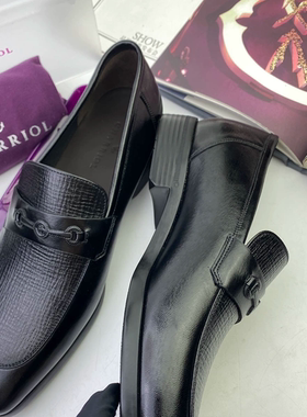 仅44意大利进口法国charriol高档手工超轻商务男鞋一脚蹬男鞋