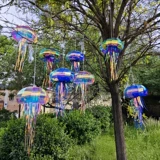 Летние украшения на тему океана, лампы в виде медуз, свадебный реквизит, подвески, атмосфера бара в атриуме торгового центра, макет сцены