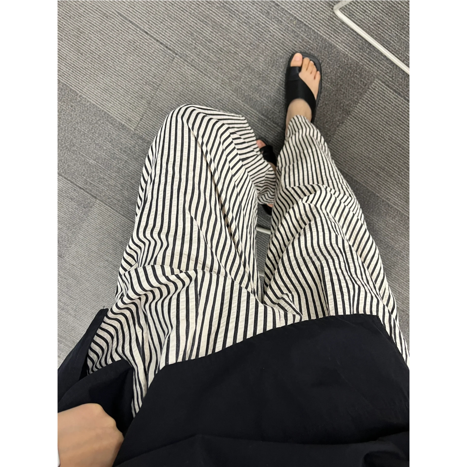 生哥家 半卖半送！太好穿啦！女士显瘦百搭宽松气质条纹休闲裤