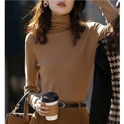 生哥家 超细羊毛混纺！女士半高领打底衫秋冬内搭紧身毛衣针织衫