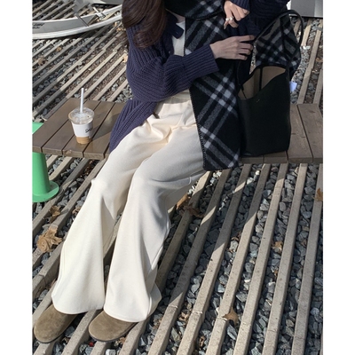 生哥家 白捡一样！贼暖和！秋冬百搭显瘦加绒加厚女直筒阔腿卫裤