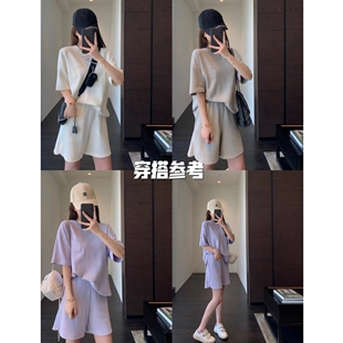 生哥家捡漏！少量！夏季慵懒松弛感女式百搭运动休闲短袖短裤套装