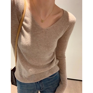 女士山羊绒羊毛百搭打底针织衫 撤柜货 毛衣 果然是好 生哥家