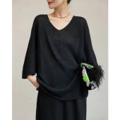 生哥家 毛衣 无缝工艺百搭宽松显瘦V领针织衫 门店撤柜 商场199