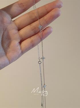 日韩简约温柔四叶草锁骨链