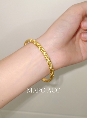 MAPG新中式麦穗编织拉丝手镯穗穗平安镀黄金属工艺材质手链2026新