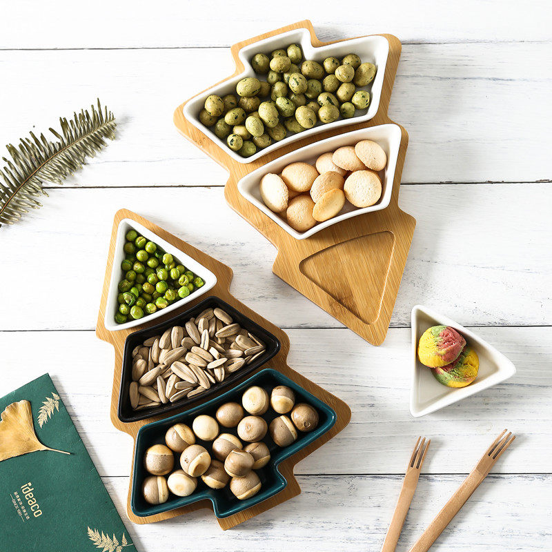 Japanese Snack tray originality Bamboo christmas tree Dessert plate fruit Dried fruit tray Candy basin householdin the Tableware , Tableware , Fruit bowl/Fruit plate/Hamper  category - from Buy2taobao.com to provide professional Taobao agent buy service
